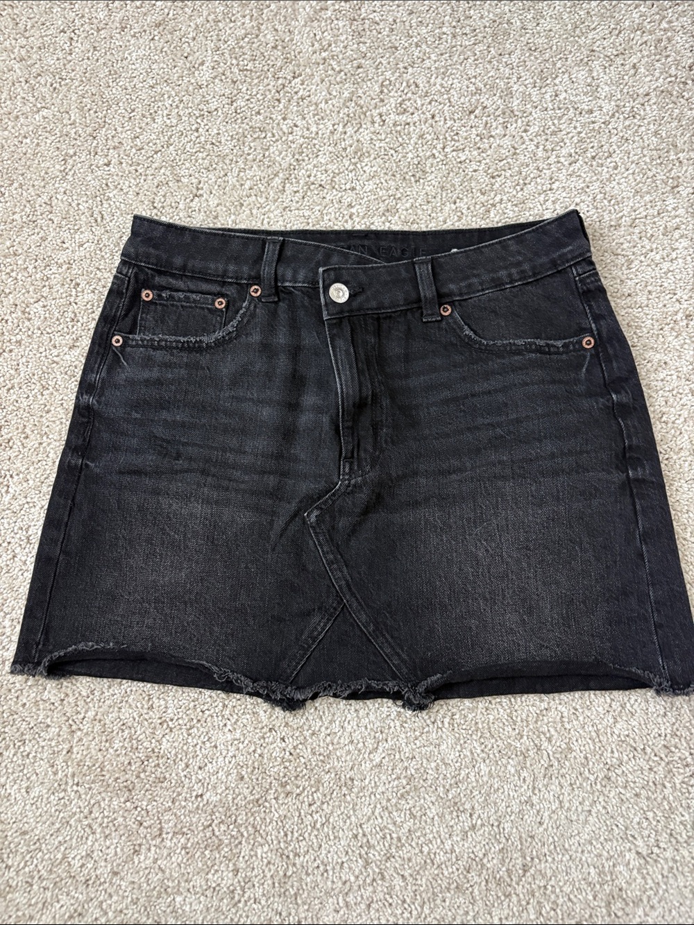 American Eagle Outfitters Black Washed Denim Mini Skirt - Picture 1 of 1